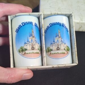 Disney White and Blue Castle Salt and Pepper Shakers